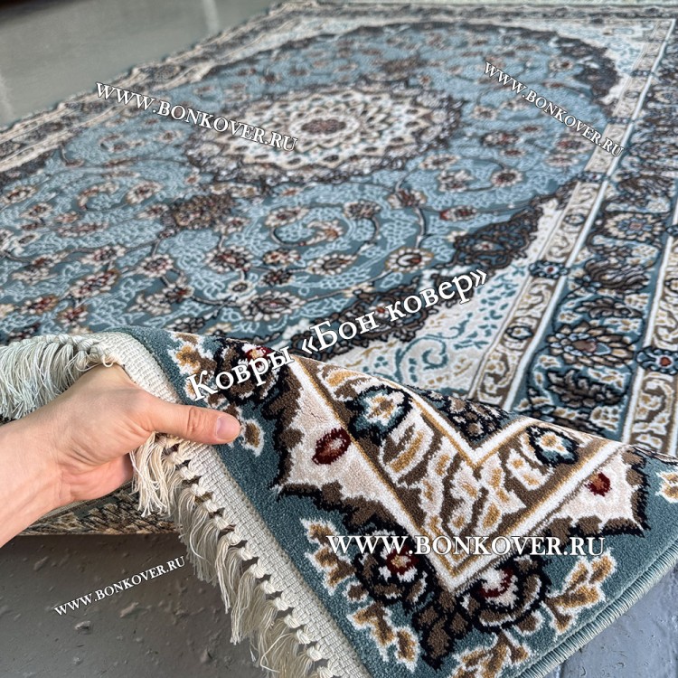 Восточный Ковер Медальон Арт 30147 Прямоугольный Голубой