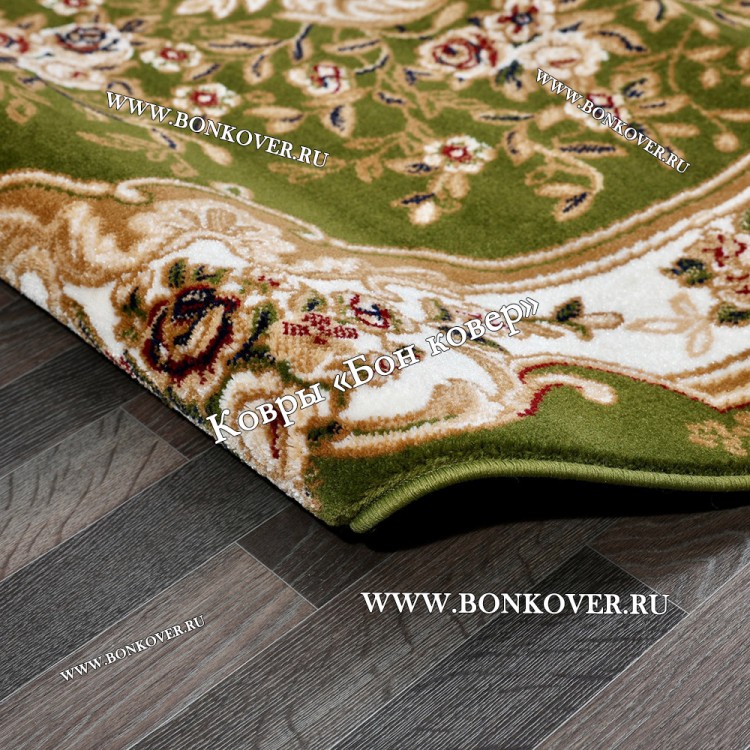 РОССИЙСКИЙ ЖАККАРДОВЫЙ КОВЕР МЕДАЛЬОН ЗЕЛЕНЫЙ ОВАЛЬНЫЙ