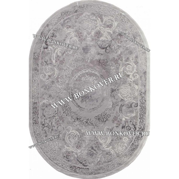 Турецкий Ковер Для Гостиной Дизайн 12 Серый Овальный