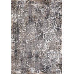 Абстрактный ковер дизайн 99 коричневый с серым